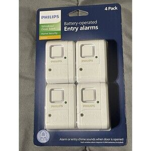 Philips Home Security Entry Alarm Battery Operated  4 Pack